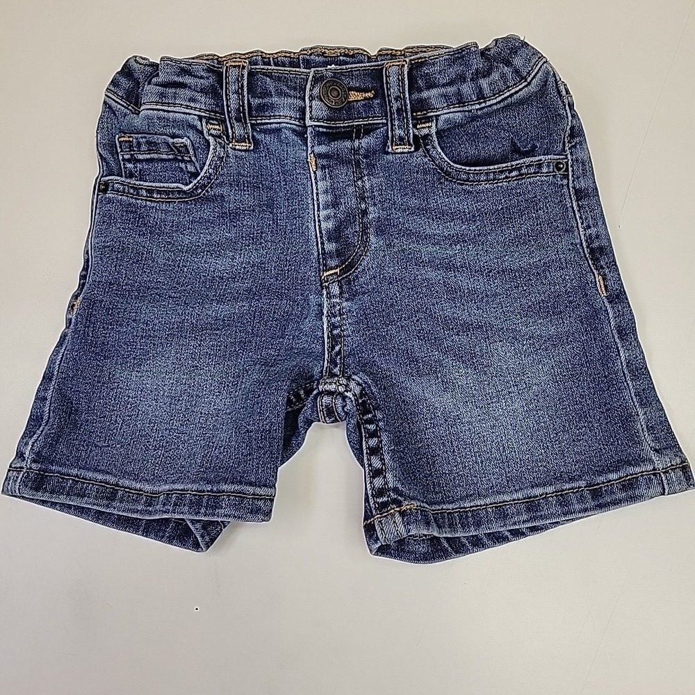 Toddler Primary Classic Unisex Size 4 Jean Shorts Elastic Waist Rugged Play Blue